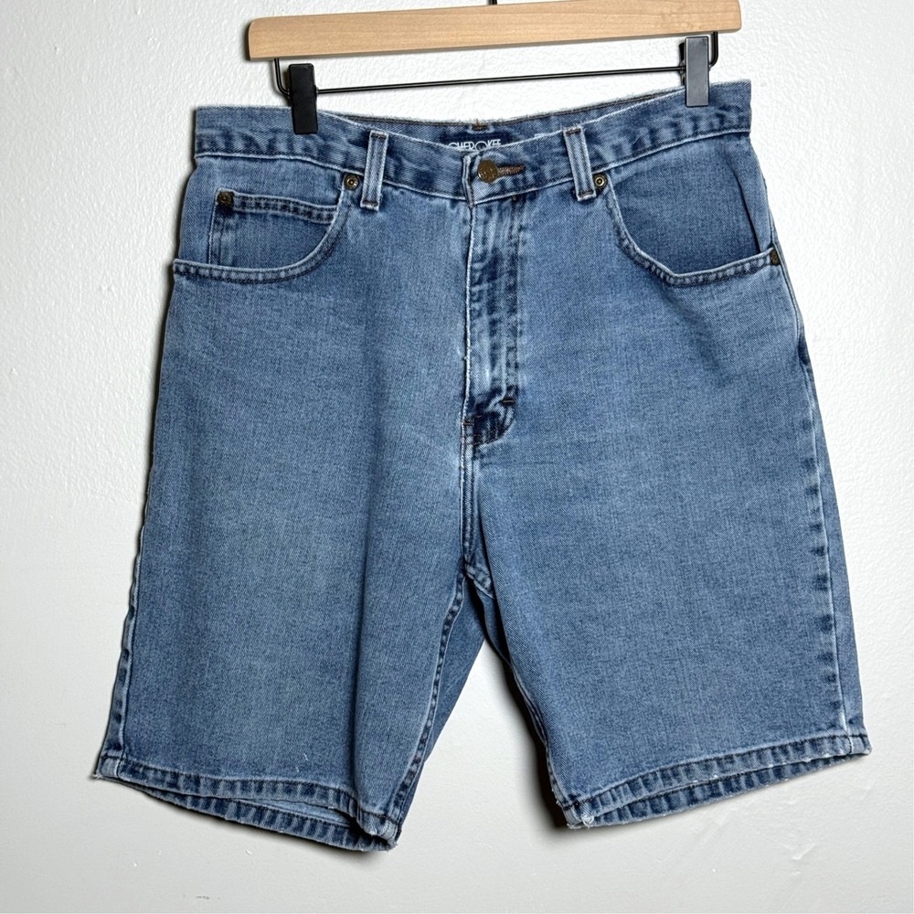 Cherokee Mens Jean Shorts 34‎ Blue Bermuda Vintage 90s Streetwear Jorts Y2K